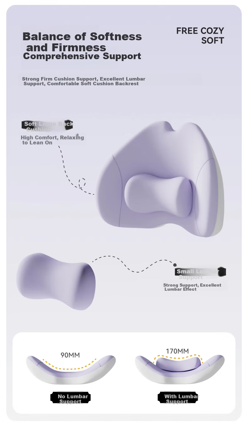 Yalu Office Lumbar Support Cushion Backrest Waist Support Seat Headrest Neck Protection Set 4