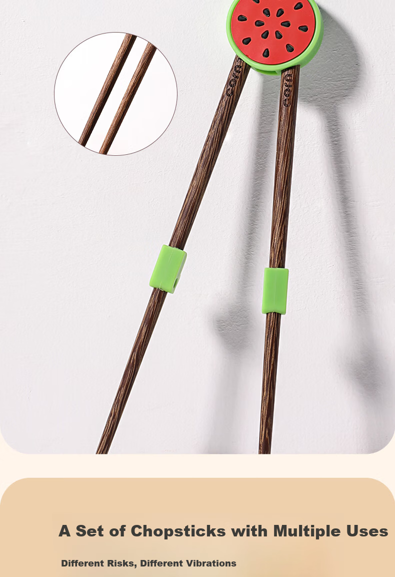 CORN Children's Chopsticks Training Set for Ages 3-6, Wooden Non-Slip Learning Chopsticks for Home Use 7