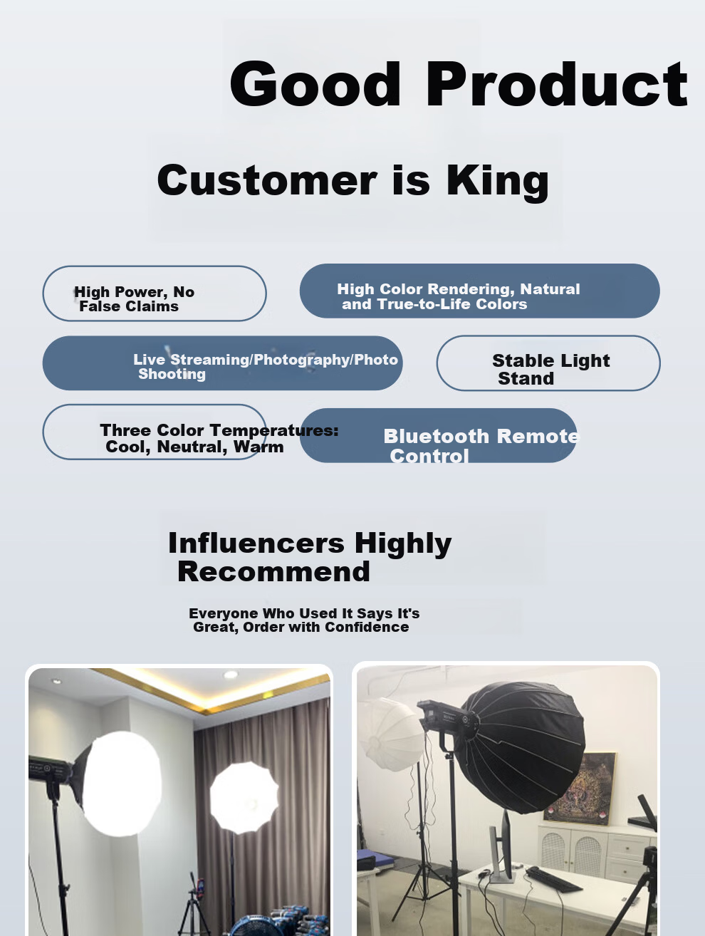 Beiyang 300W Live Streaming Fill Light Professional Spherical Lighting LED Soft Light Beauty Skin Studio Photography Video Continuous Light Film Light 11