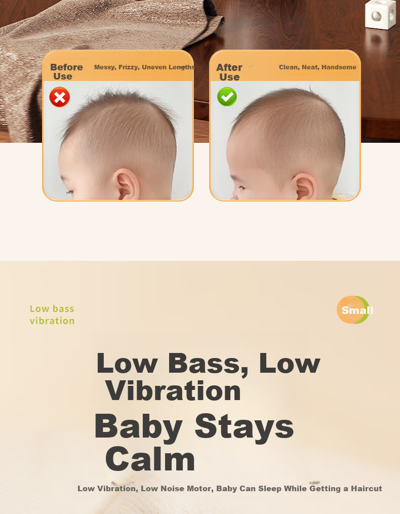AUX Automatic Baby Hair Clipper Children's Trimmer Newborn Hair Shaver Safe Scalp Electric Hair Cutter Baby Haircut Tool 15