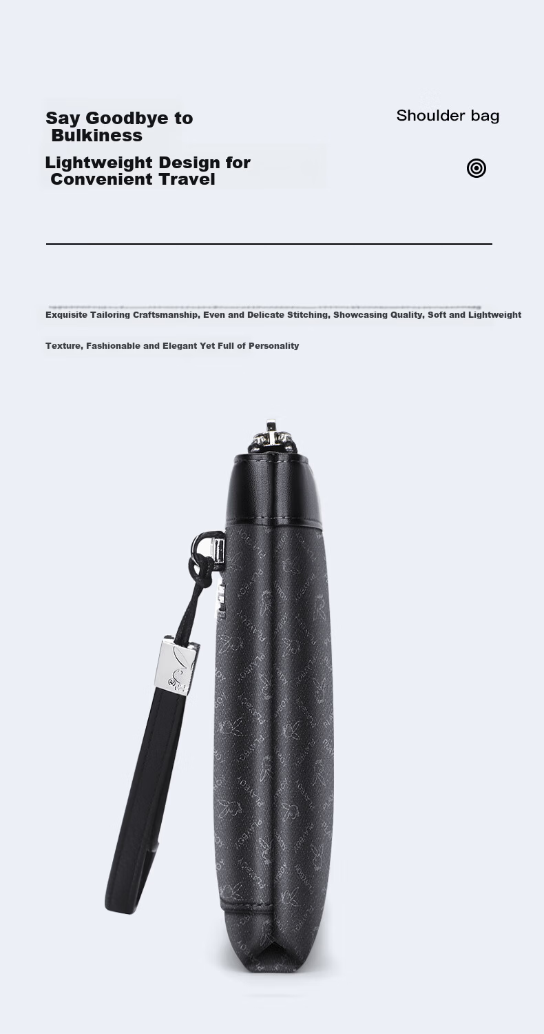 PLAYBOY Men's Large Capacity Clutch Multi-Functional Envelope Business Fashion Bag Birthday Gift for Husband 6