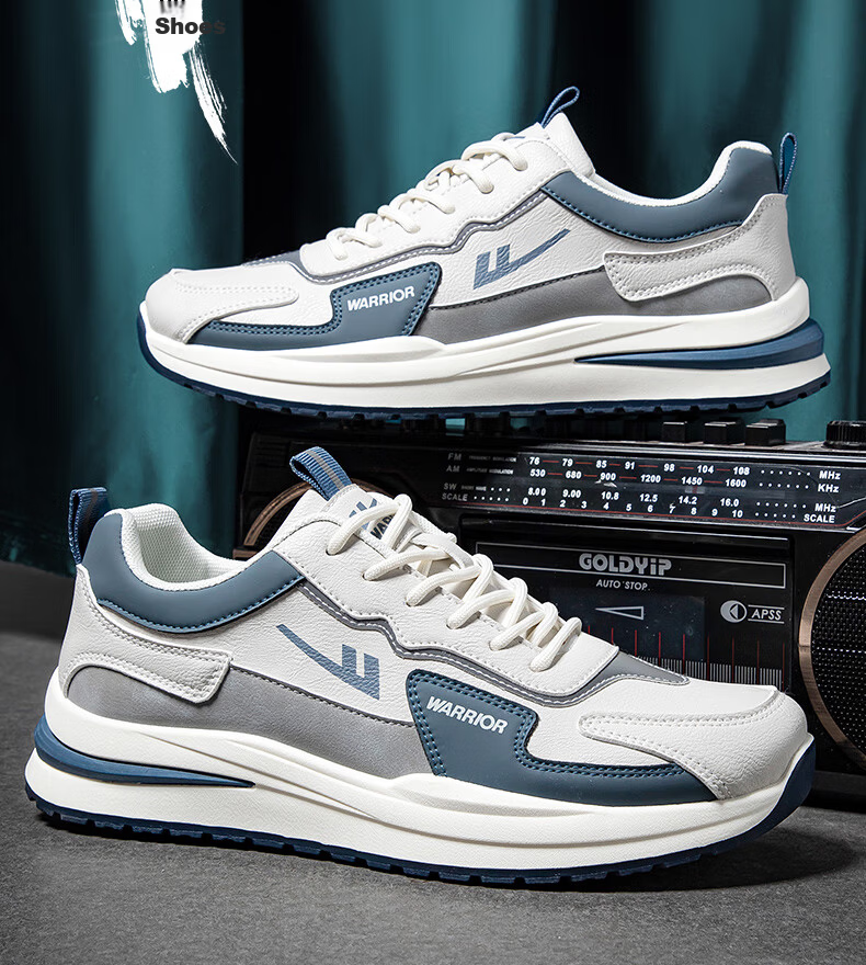 Warrior Official Men's Summer Sneakers 2026 New Casual Sports Shoes Men's Versatile White Sneakers Light Blue Size 39 1