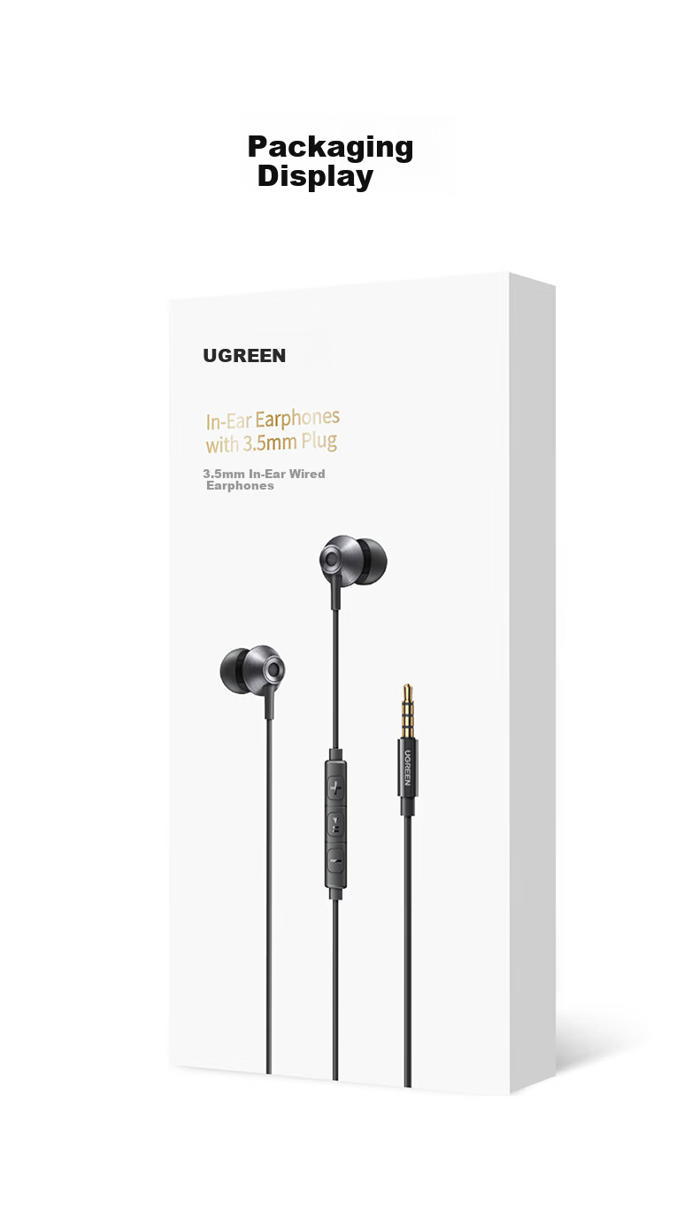 Ugreen Wired In-Ear Earphones 3.5mm Jack Gaming Music Headset with Mic Compatible with iPhone Huawei Xiaomi Oppo 17