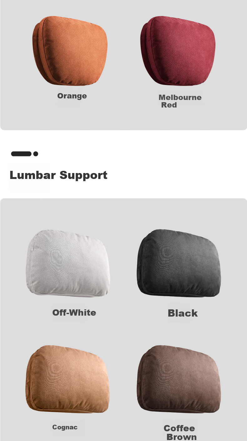 BIMLL Car Lumbar Support Suede Backrest Cushion Office Seat Waist Pillow Double Core Support 17