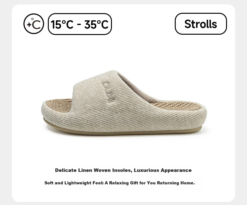 Puxiya Linen Slippers Women Indoor Home Non-Slip Odor-Resistant Bedroom Unisex Cotton Linen Slippers Pink Size 36-37 4