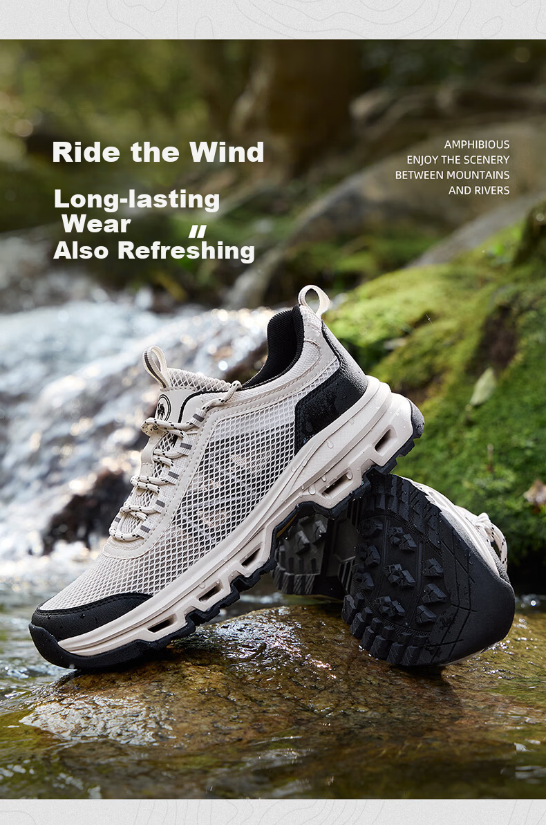 Camel Outdoor Mesh Breathable Men's Shoes Thick Sole Hiking Shoes Casual Walking Shoes P16M342018 Night Black Size 38 10