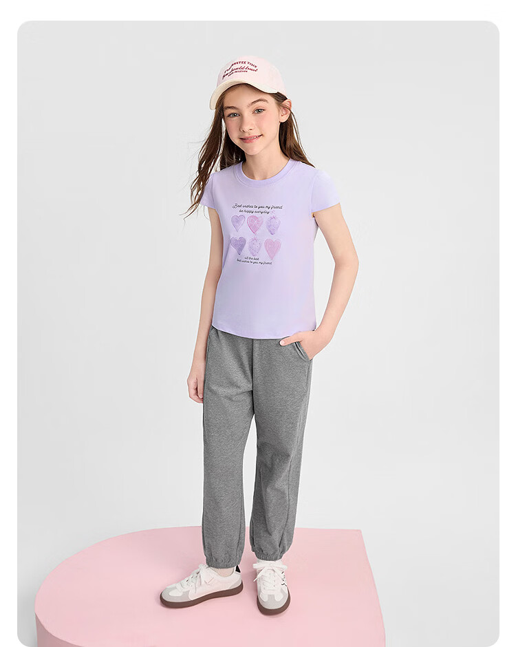 Balabala Girls' Short Sleeve T-Shirt and Pants Set Kids Two-Piece Quick-Dry Summer Outfit 2026 New Trendy Large Kids Clothing 8