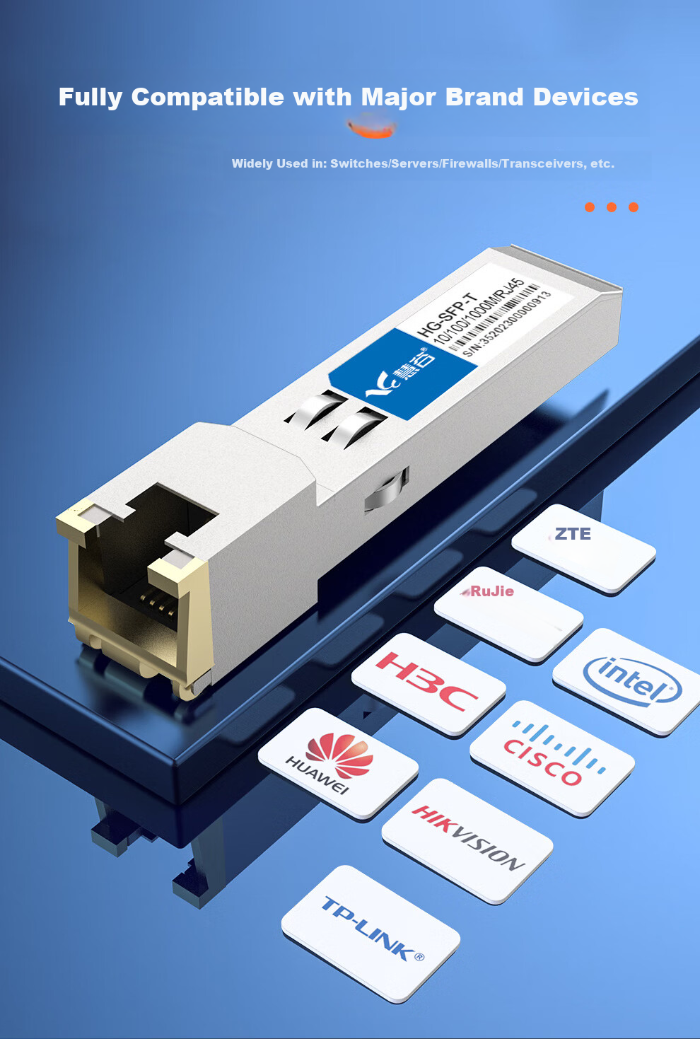 Huigu Gigabit Optical to Electrical Module 1.25G Optical-Electrical Conversion Module SFP Optical to Electrical Port Module 100m Transmission HG-SFP-T 6
