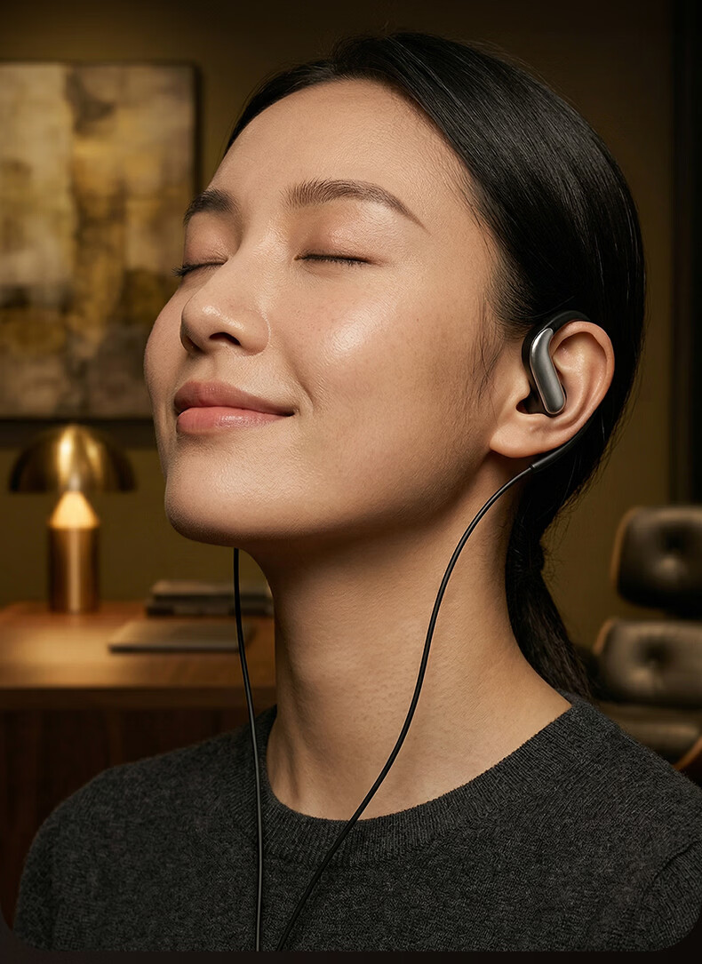 Zhiguozhe 2026 Latest Wired Earhook Earphones with Microphone 2-in-1 Type-C Desktop Laptop Non-In-Ear Comfortable 3.5mm Non-Bone Conduction 26