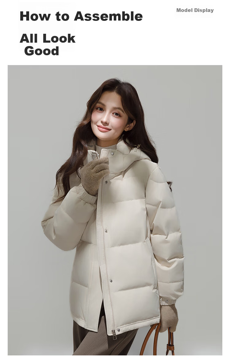 Yalu Women's Short Down Jacket 2026 Winter New Removable Hood Far-Infrared Heat Retention Warm Coat for Petite 20