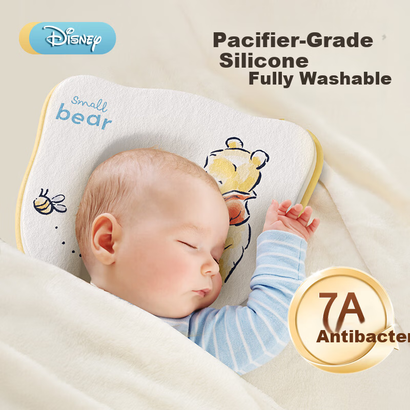 Disney Shaped Baby Pillow 0-3-6 Months Silicone Corrective Head Shaping Breathable Comfortable Newborn Heart-Shaped