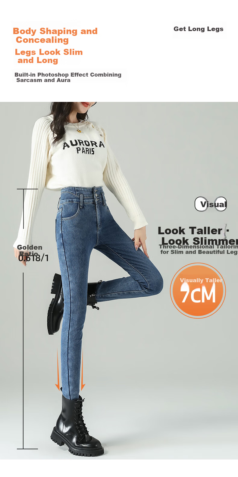 LangSha Three-Button High-Waist Skinny Jeans for Women 2025 Spring Autumn Thin Stretch Slim Pencil Pants 9