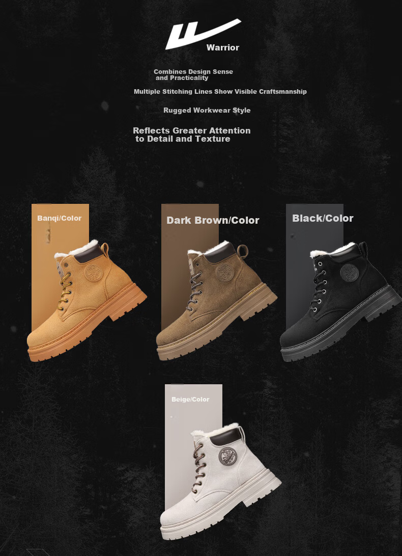 Huili Men's Martin Boots, 2025 Autumn And Winter New Style Men's Hiking Fleece-Lined Snow Boots, Warm Cotton Shoes, Khaki, Size 41 2