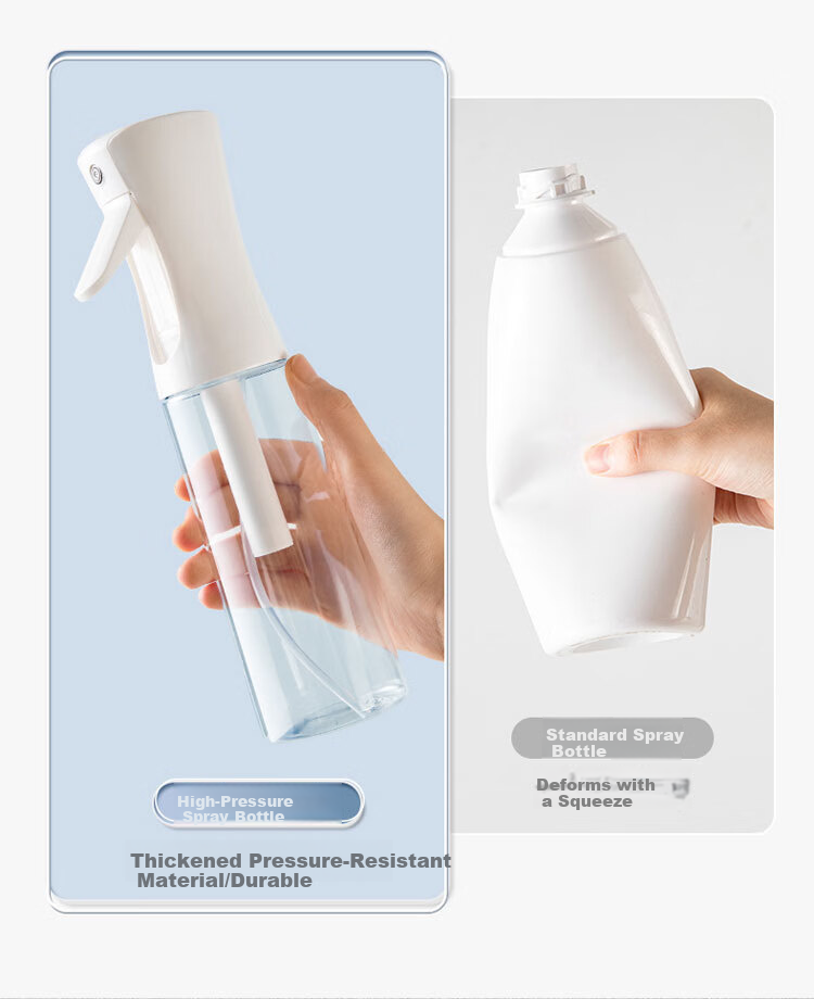 LiQing High Pressure Spray Bottle 300ml Large Capacity Ultra Fine Mist Refillable Bottle Cosmetic Hydrating Empty Alcohol Spray Bottle 12
