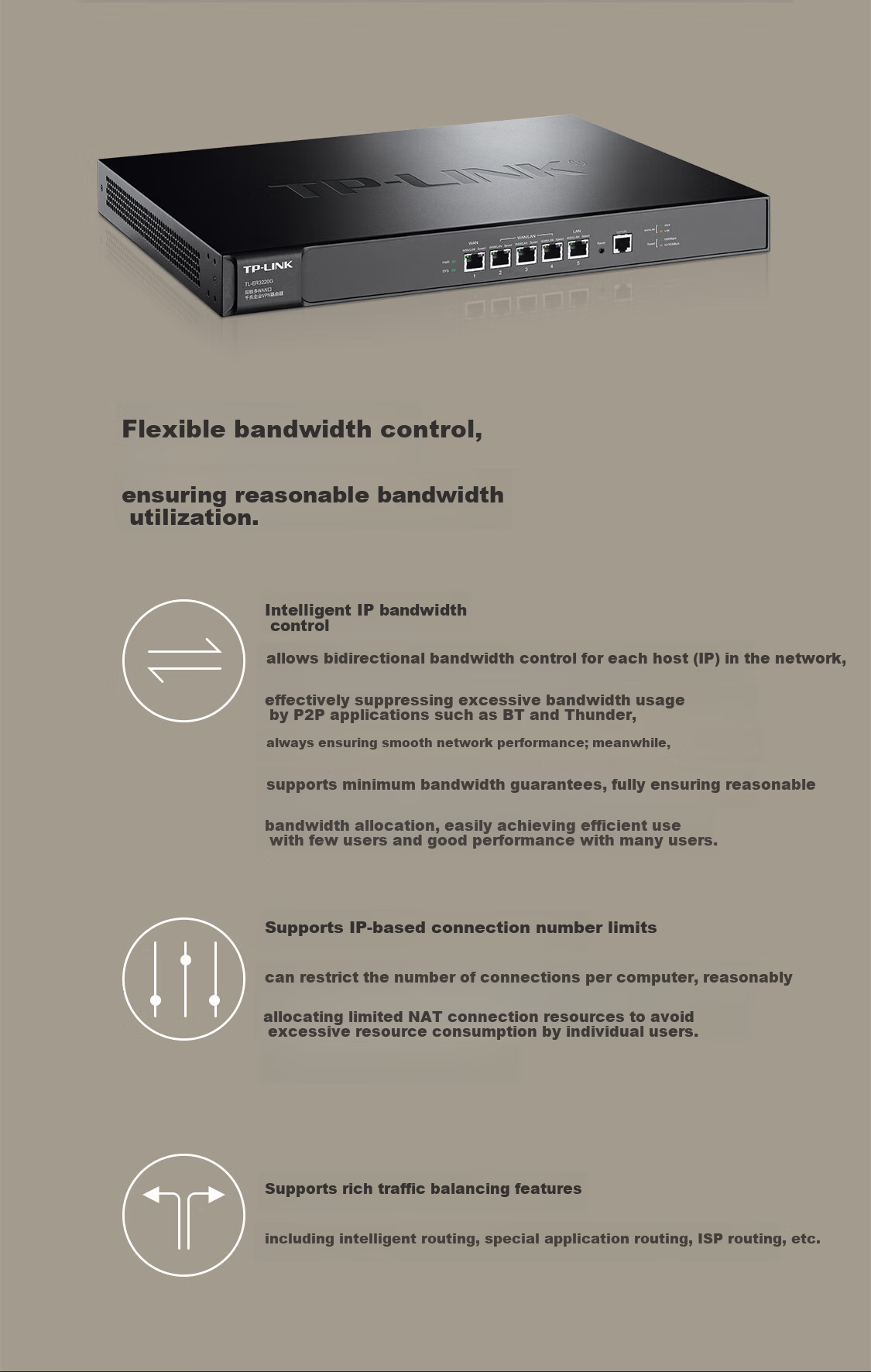 TP-LINK Dual-Core Multi-WAN Gigabit Enterprise VPN Router, Firewall/VPN/AP Management, TL-ER3220G 14