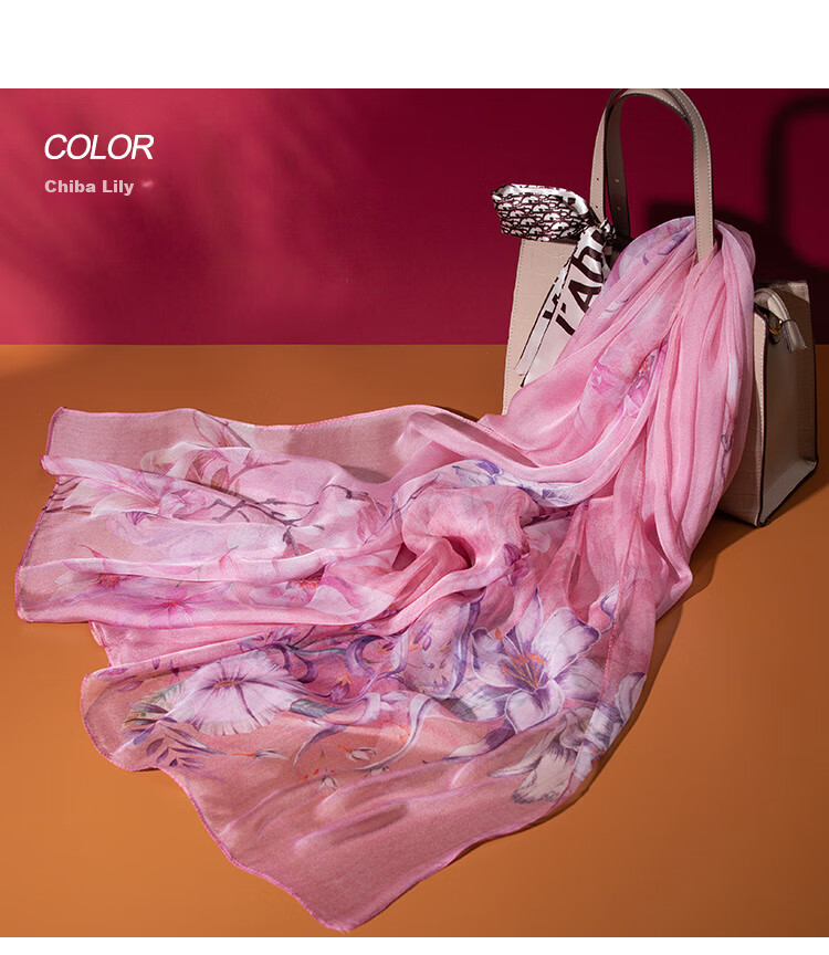 Shanghai Story Women's Silk Scarf Sunscreen Shawl 100% Mulberry Silk Scarf Gift Box Mother's Day Birthday Gift for Elders 22