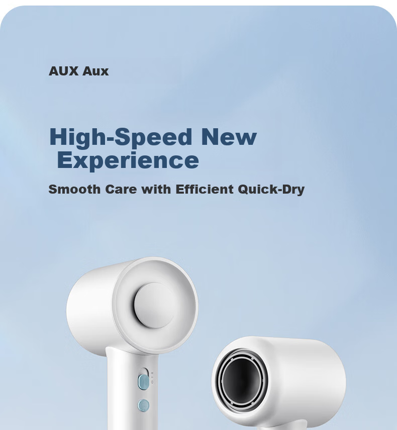AUX High-Speed Hair Dryer Home Hair Care Negative Ion Quiet Electric Hair Dryer for Men and Women Damage-Free Powerful Fast Drying Hair Blower G01 3
