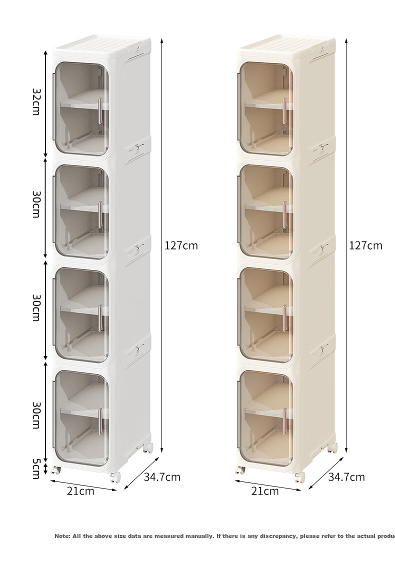 JEKO&JEKO Bathroom Storage Rack Narrow Gap Cabinet Floor Standing 4-Tier 21cm Wide 22