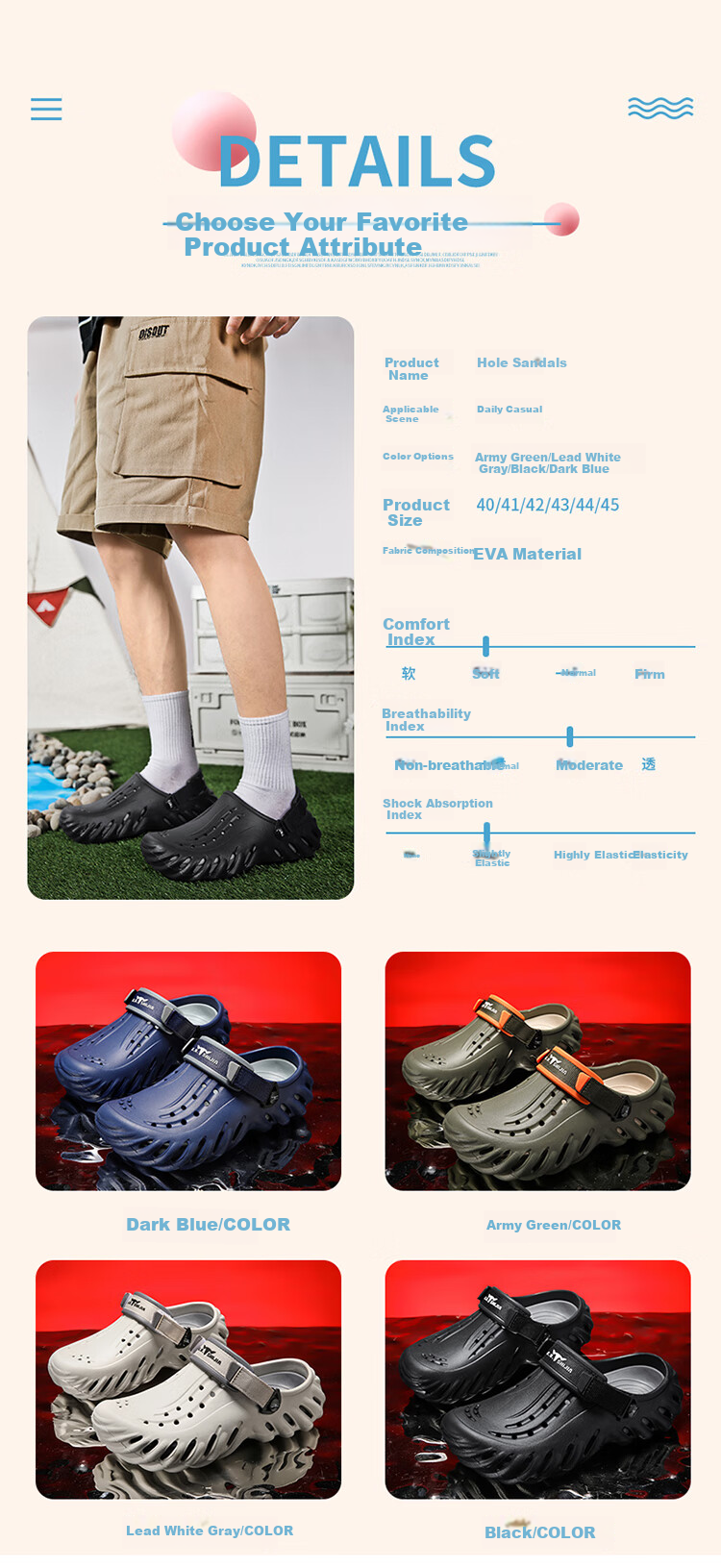 G.N.Shi Jia Perforated Shoes, Comfortable Thick-Soled Summer Sandals, Outdoor Dual-Wear Closed-Toe Beach Shoes for Me 3