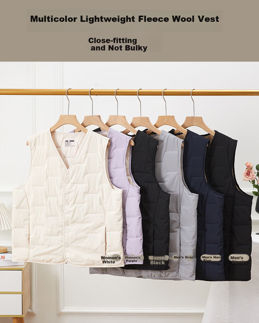 SNOWFLYING Women's Wool Filled Vest Autumn Winter Warm Lightweight Outerwear Layered Sleeveless Jacket 6