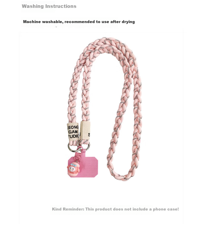BZBC Phone Lanyard Neck Strap Crossbody Adjustable Retractable Anti-Loss Phone Case Braided Cord Long Version for Apple Huawei Android Phones Strap Black 11