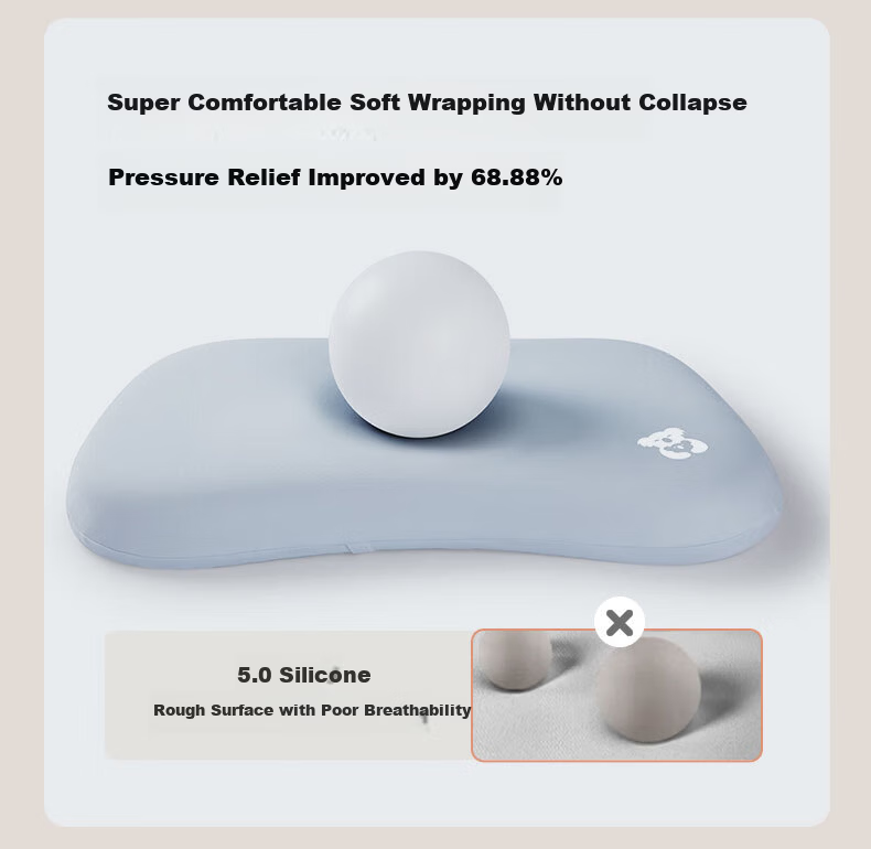 Hilibab Children's Pillow Baby Infant Student Washable Breathable 1-3-6 Years Silicone Neck Support Growth Pillow All-Season Universal 11