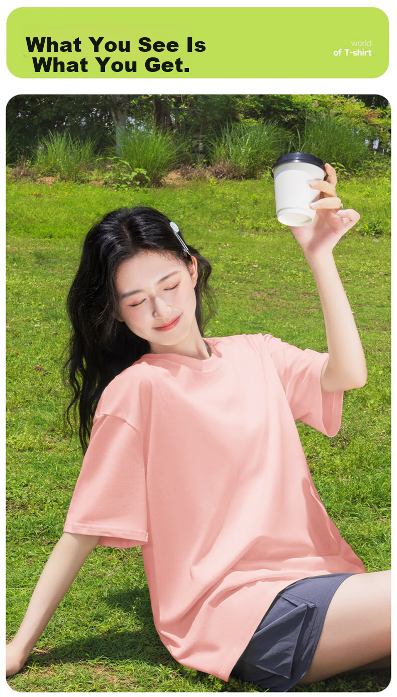 Baleno Women's 2026 New Pure Cotton Short Sleeve Casual Loose Solid Color Basic T-Shirt Spring Summer Loose Fit Top 5
