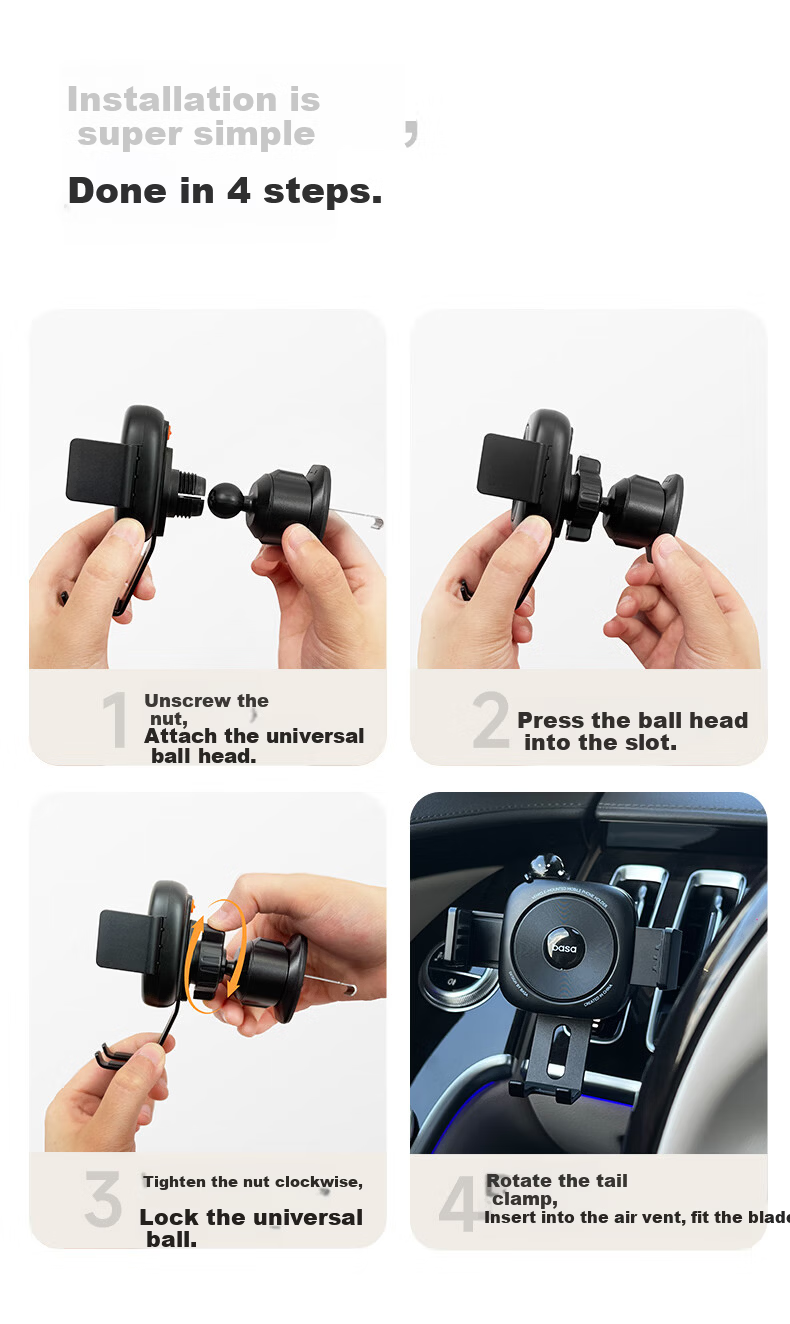 Basa Car Phone Holder Car Navigation Mount Air Vent Clip Automotive Accessories Interior - Turquoise Gray 8