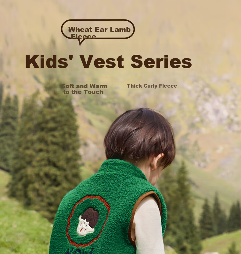 Ciciibear Boys' Lamb Fleece Vest Spring and Autumn Baby Warm Waistcoat Children's Outerwear Infant Jacket 1