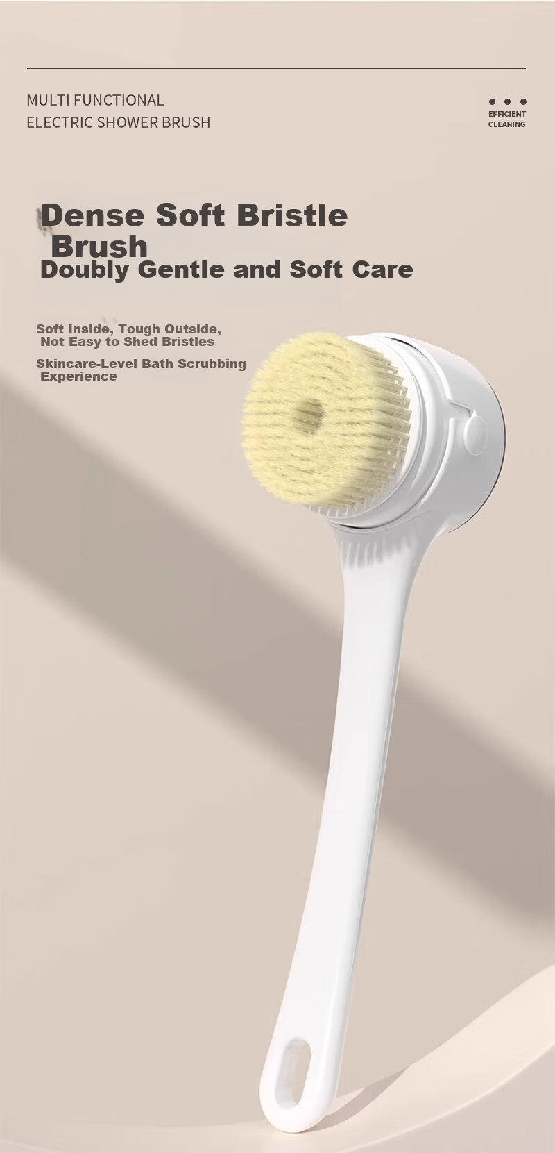 Tingjian Shiguang Electric Bath Brush Automatic Back Scrubber Smart Exfoliating Machine with 5 Brush Heads 10