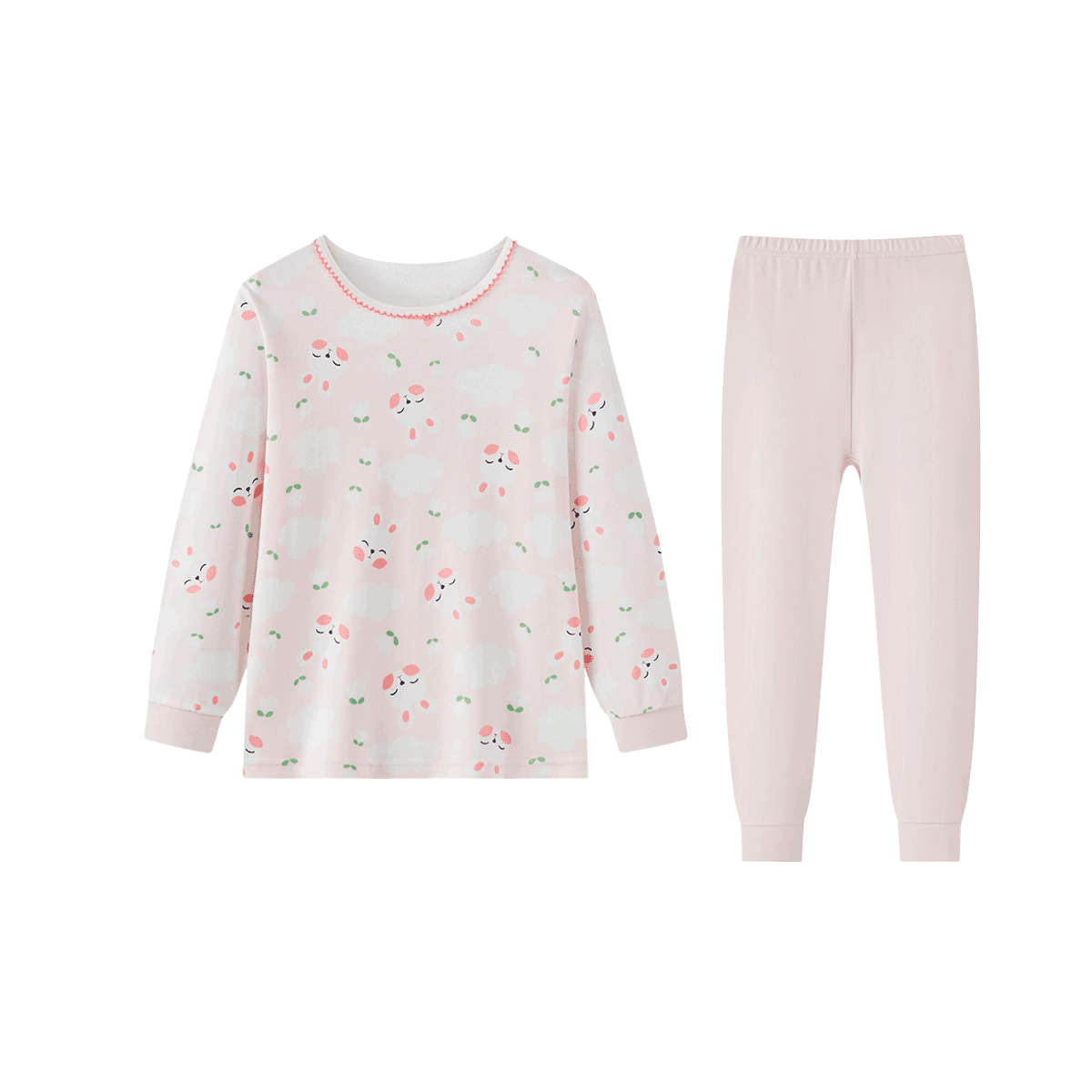 DEESHA Girls' Pure Cotton Thermal Underwear Set, 7A Antibacterial, 40S Tight Spun, Autumn Long Johns for Older Children