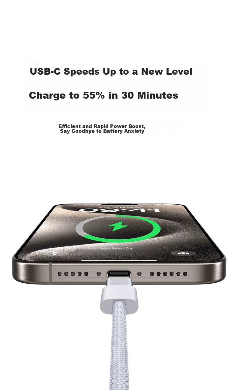Beiyipin Apple 16 Charging Cable Carplay Screen Mirroring Apple 15 Data Cable USB to Type-C Fast Charging Braided Cable for iPhone 16 Pro Max Mobile iPad 5