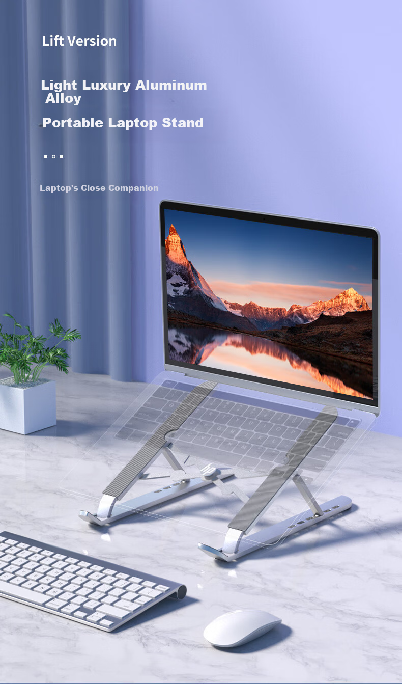 HP Stand B Laptop Stand 360° Rotatable Dual-Axis Adjustable Cooler Stepless Height Adjustable Portable Foldable Compatible with Laptops Tablets Gaming Stable Non-Shaking 1