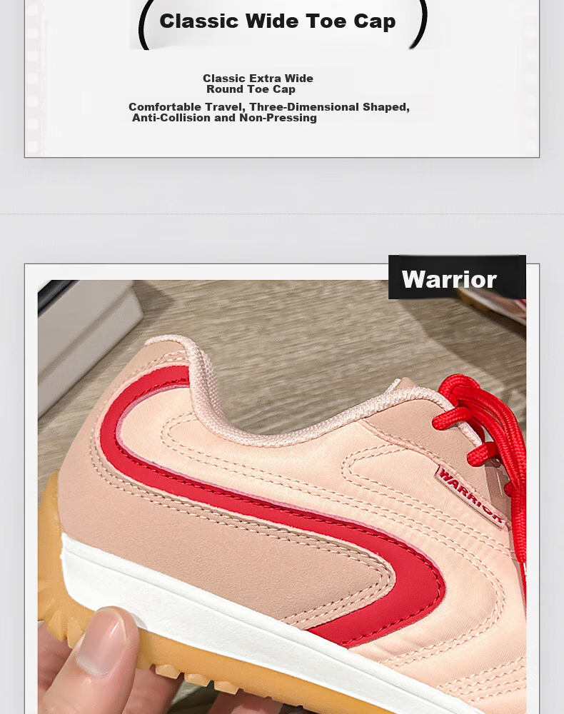 Warrior Women's Sneakers 2026 Summer New Dopamine Soft Sole German Training Shoes Casual Women's Shoes A-Gan Women's Shoes Yellow Size 37 6