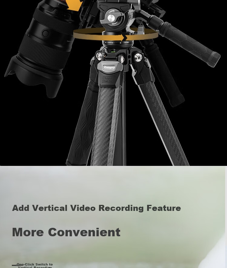 Fotopro Origin Portable Pure Carbon Fiber Asymmetric Design Panoramic Tripod Head for Digital Camera Mirrorless Photography Black 15