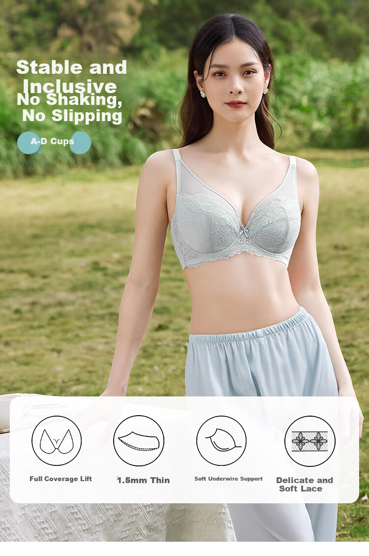 Ordifen Women's Lifting Soft Underwire Bra, Seamless Breathable Thin Cup, XB4311 1
