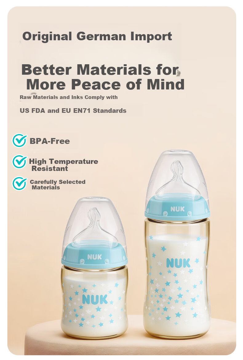 NUK Wide Neck Temperature-Sensitive White PPSU Baby Bottle with 0-6 Months Nipple 150ml Anti-Colic Anti-Choking 4