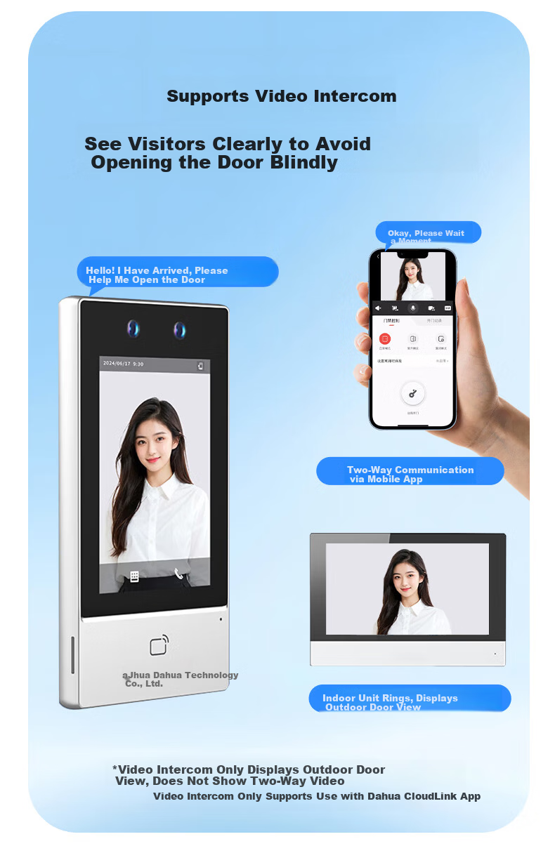 Dahua Facial Recognition Access Control All-in-One Machine Enterprise WeChat Co-branded Attendance Machine 4.3-inch Touch Screen Ethernet Network Company Face and Card Attendance K41 9