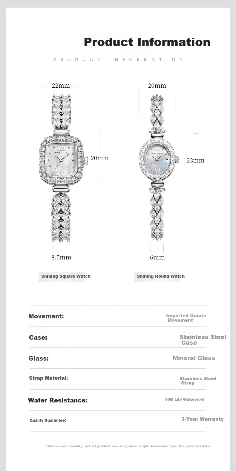 Welly Merck Quartz Fashion Trendy Women's Wristwatch Birthday Gift 11