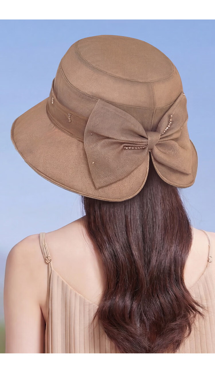 Shanghai Story Women's Silk Sun Hat Spring Summer Mulberry Silk UV Protection Sun Hat Beige Mom Gift 19