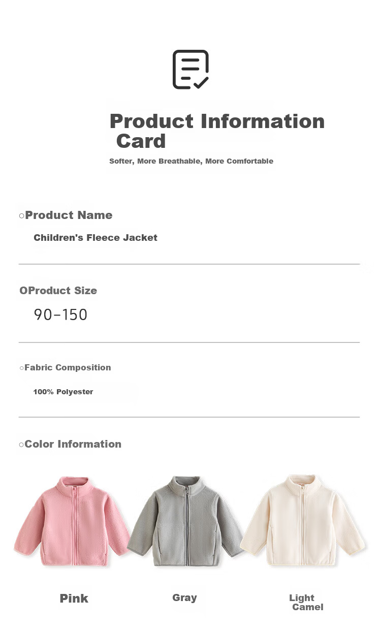 Babyprints Baby Fleece Jacket Zipper Cardigan Warm Autumn Winter Kids Clothing Camel 90 6