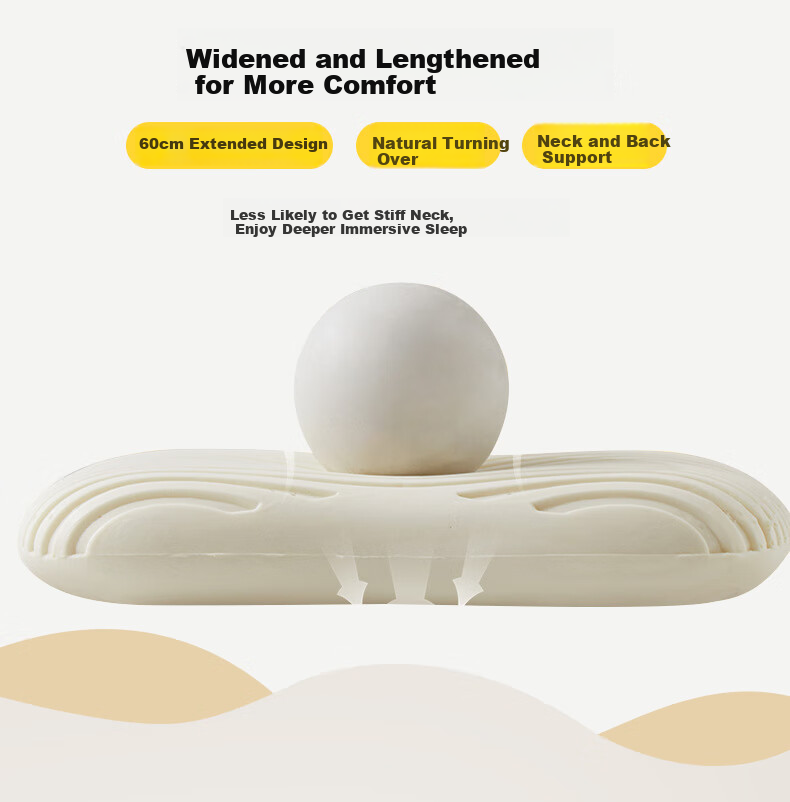 Yuzhaolin Latex Pillow 93% Natural Latex High Pillow Adult Neck Support Extra Thick Non-Collapsing Pillow Core with Pillowcase 10