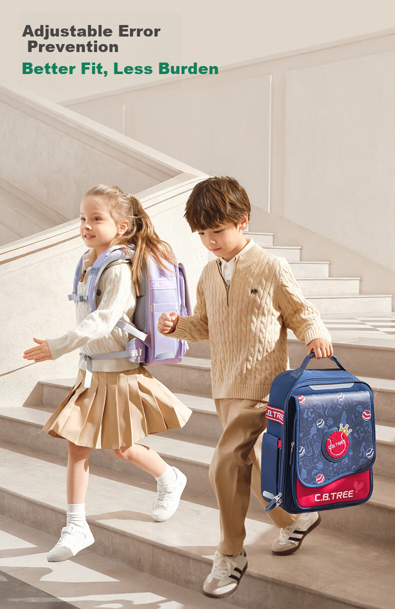 Cambridge Tree School Backpack for Primary Students Grades 1-3-6, Pressure-Relief Spine Protection, Anti-Drop Large Capacity Bag, Peach Pink, Large Size 13