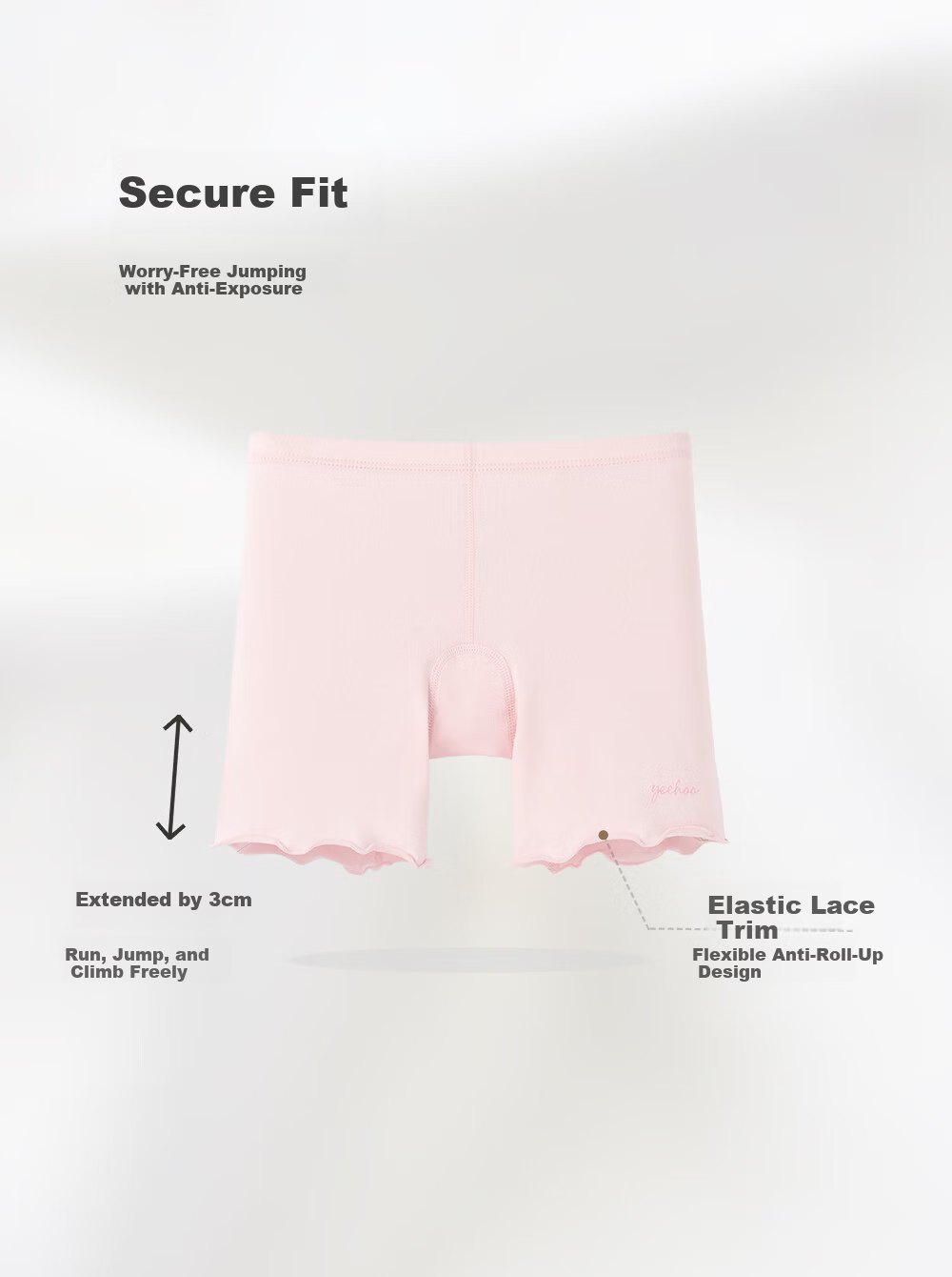 YEEHOO Girls' Safety Anti-Exposure Leggings Four-Season Underwear Boxer Briefs Antibacterial 2-Pack 10