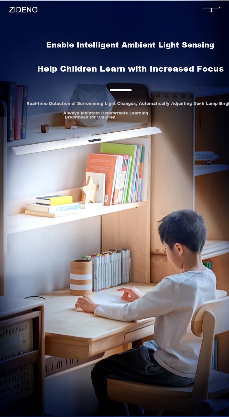 ZIDENG AA Grade Eye Protection Desk Lamp with Clip Full Spectrum Reading Lamp for Students and Children 7