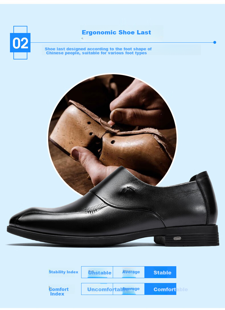 LAORENTOU Men's Leather Shoes, Casual Shoes for Spring And Autumn, Top-Grain Cowhide Business Formal Shoes, Slip-On British Style Men's Shoes, LA12276, Black, Size 44 6