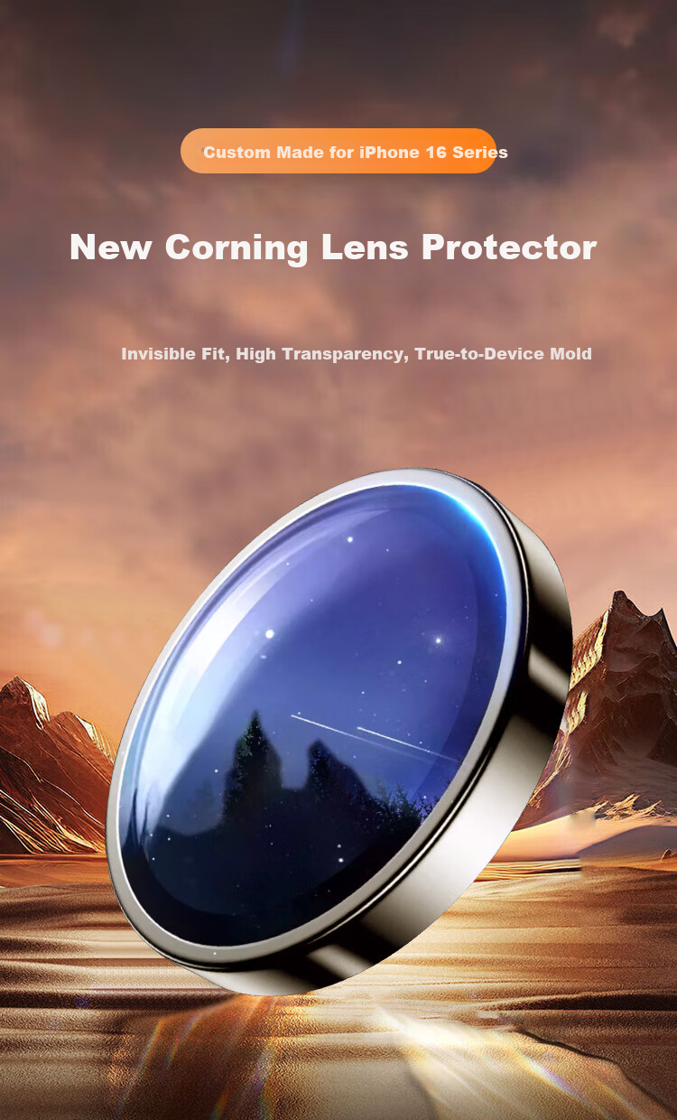 Coollefeng Apple iPhone 16 Series [Corning Lens Protector] Compatible with iPhone 16 Pro Max Rear Camera Cover 16 Pro Full Coverage Protective Film HD Titanium Metal - Original Color 2