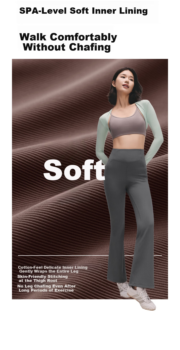 Banana Under High Elasticity High Warmth Flared Fleece-Lined Casual Slim Fit Pants for Women EL111 12