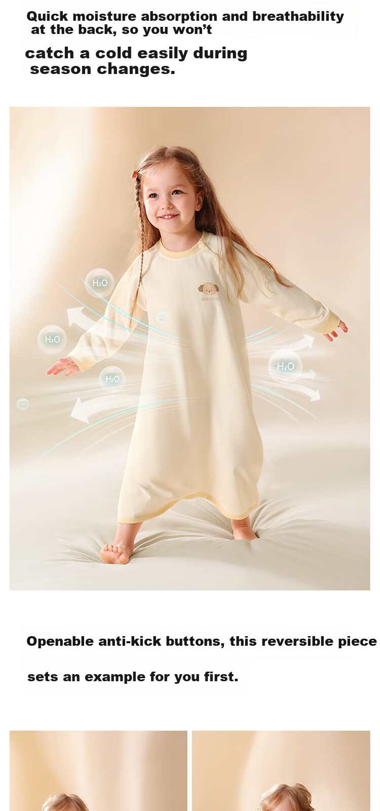 Betis Baby Spring and Autumn New Cotton Pajamas Four Seasons Universal Infant Sleep Gown Anti-Kick Blanket Belly Protection Robe 5