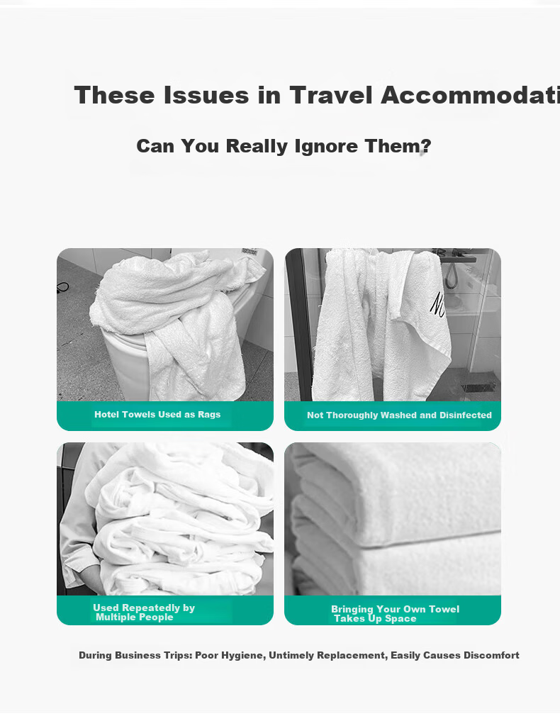 Jinghuisichuang Disposable Bath Towels 5-Pack Travel Thickened Compressed Large Bath Towels Portable for Travel Business Hotel Use 3